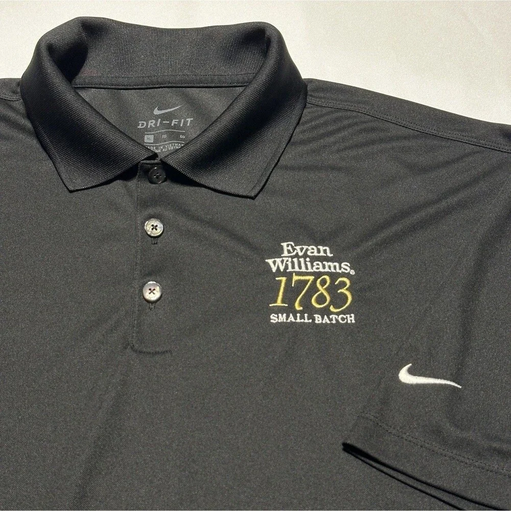 Evan Williams 1783 Small Batch Nike Dri-Fit Golf Polo Shirt Black Men's Size XL